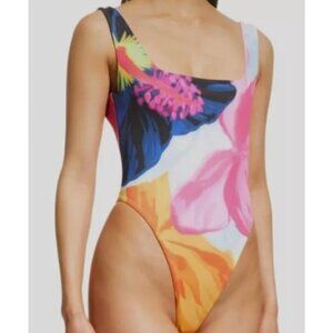 NWT Mara Hoffman Idalia One Piece Swimsuit Womens L Multi Floral Print